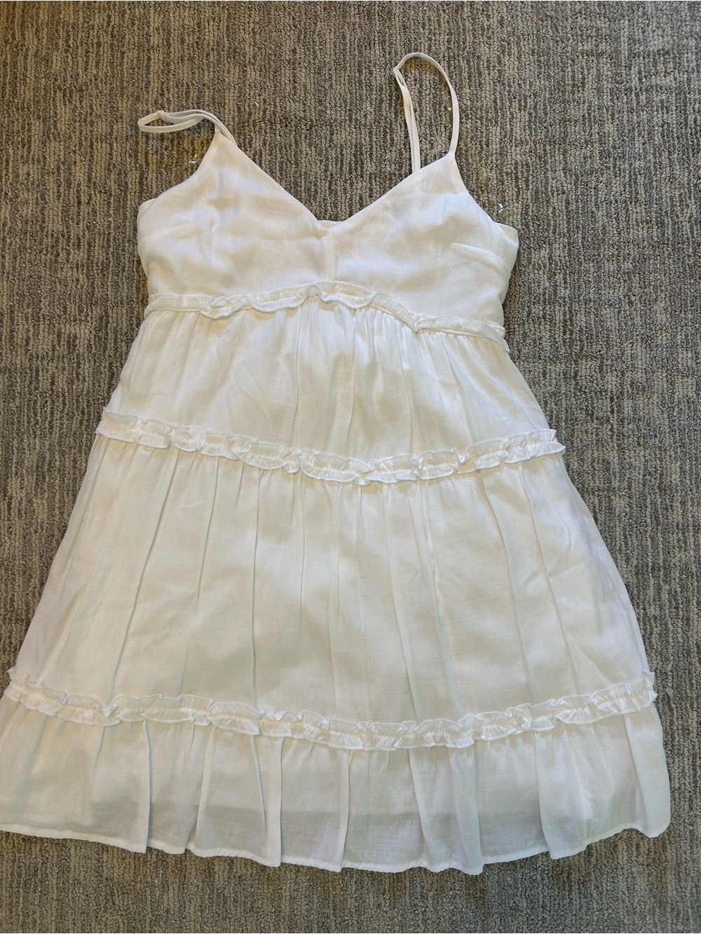 Altar'd State White Tiered Spaghetti Strap Slip Dress